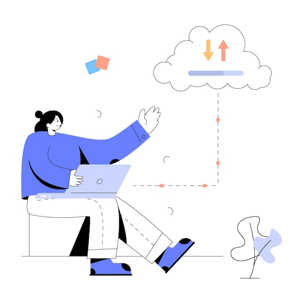 Vector premium flat illustration of cloud transfer