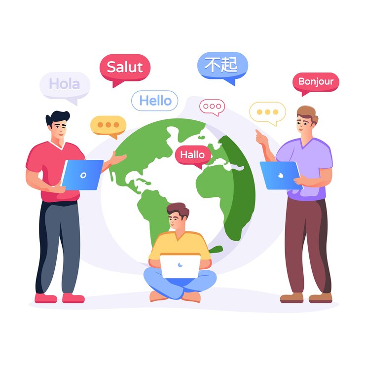 Vector premium flat illustration of global translation