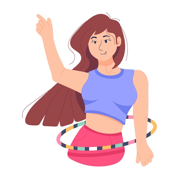 Premium flat illustration of hoop dancing