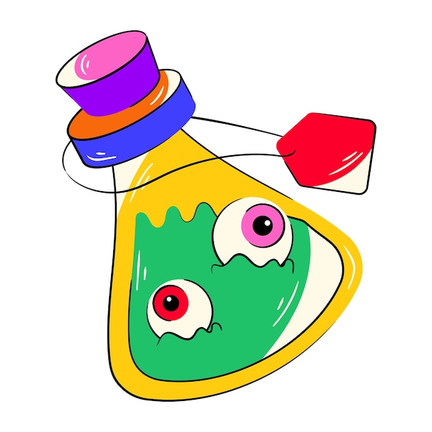 Premium flat sticker of creepy halloween potion