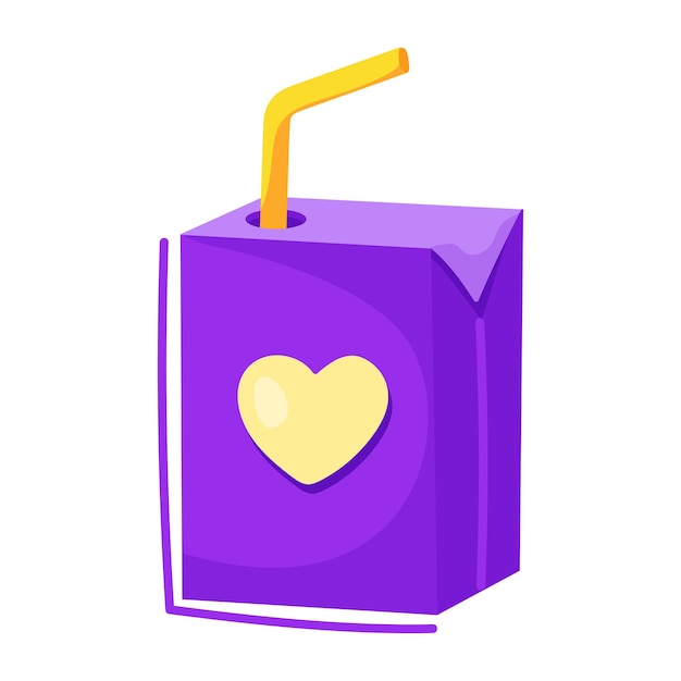premium flat sticker of love drink
