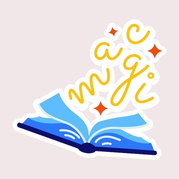 Premium flat sticker of a magic storybook