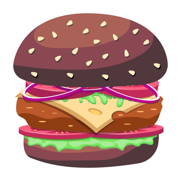 Premium flat vector of burger