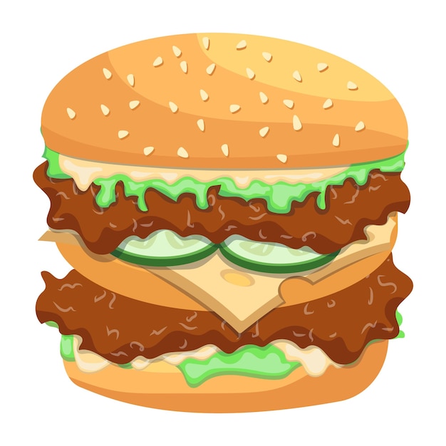 Vector premium flat vector of burger