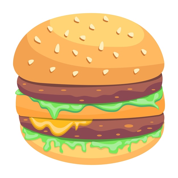 Premium flat vector of burger