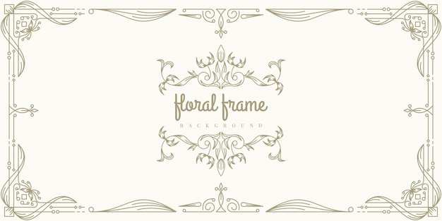 Premium floral frame achtergrond sjabloon