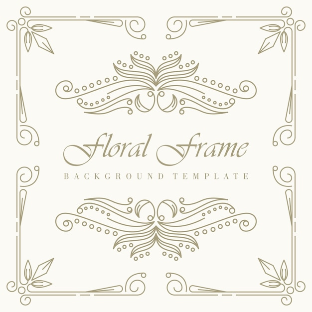 Premium floral frame background template