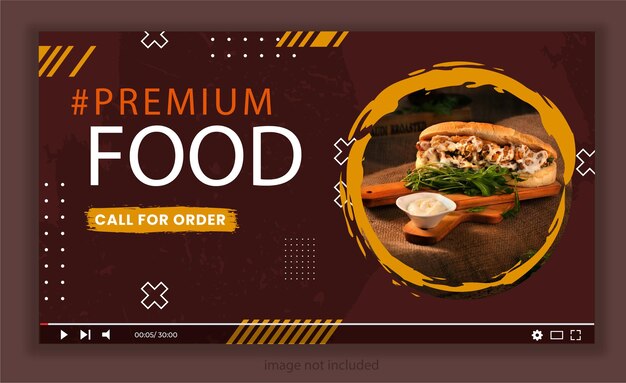 Vector premium fresh food youtube thumbnail