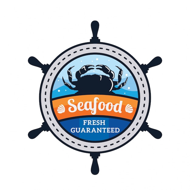 Vector premium fresh seafood restaurant logo badge illustration