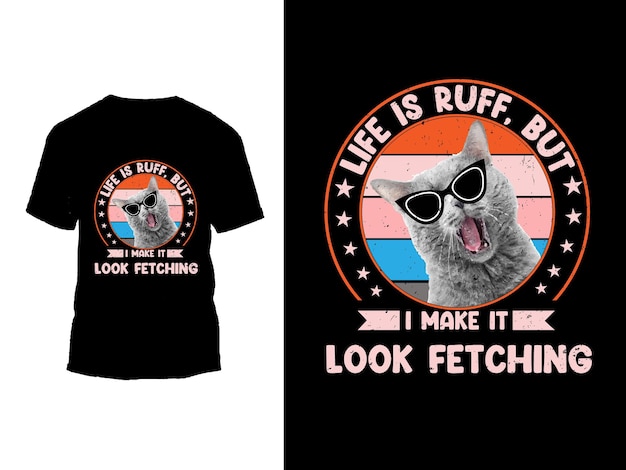 프리미엄 우스 ⁇ 스러운 고양이 티셔츠 디자인 업데이트