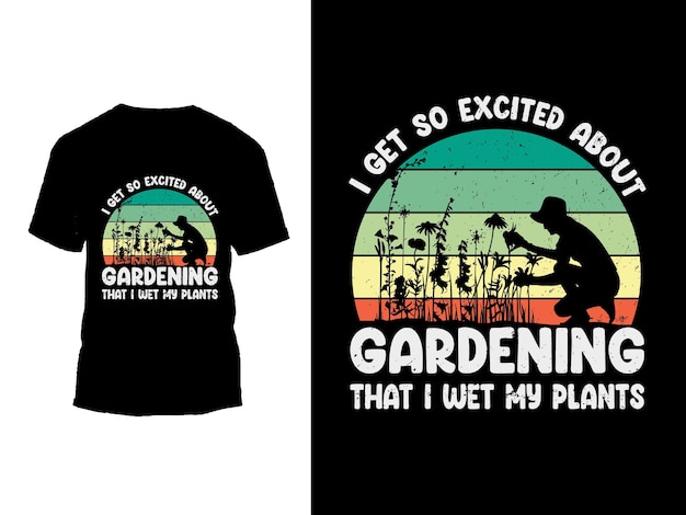 Premium gardening man vector shirt design