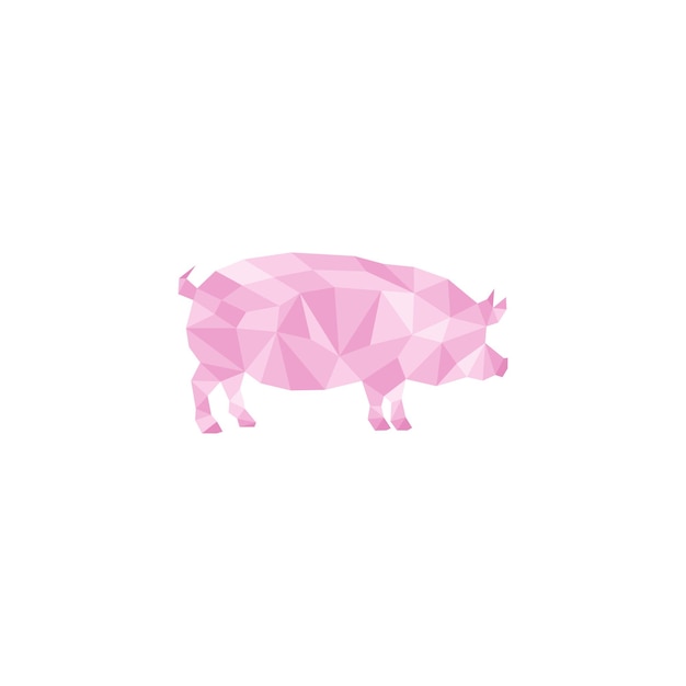 Вектор Премиум геометрический векторный шаблон логотипа свиньи