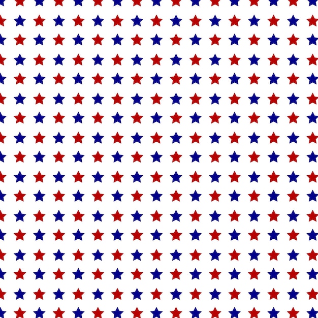 Premium geometrisch vectorontwerp als achtergrond voor Amerikaanse sterren van 4 juli in roodblauwe kleur