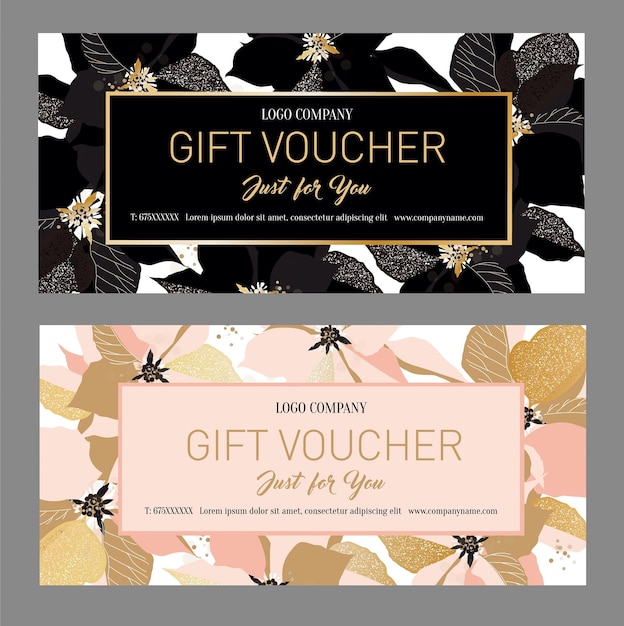 Vector premium geschenkcertificaat geschenkkaart geschenkbon coupon sjabloon achtergrond voor de uitnodiging