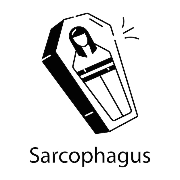 Premium glyph icon of sarcophagus