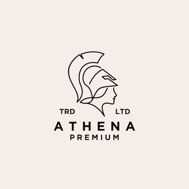 Design del logo vettoriale della dea athena premium