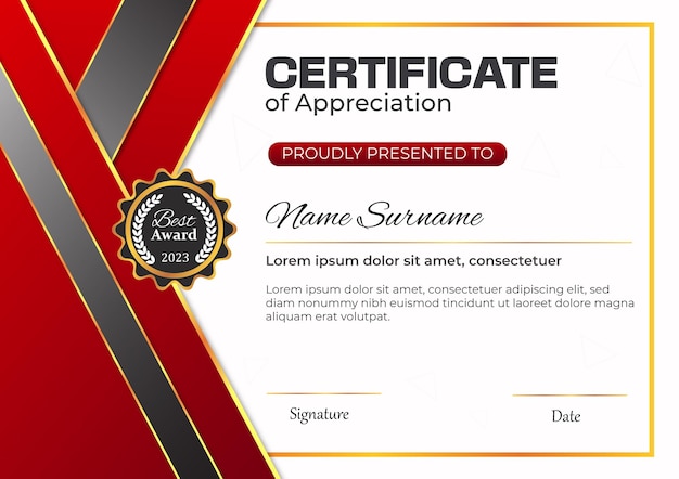 Premium gold certificate design template