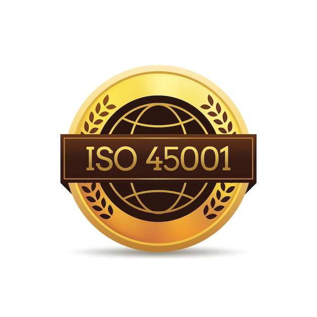 Premium Gold International standaardiseren organisatie ISO 45001 nummer geverifieerd label badge-ontwerp