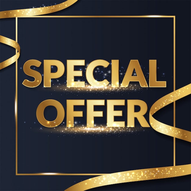 Premium gold special offer sale promotion banner for social media