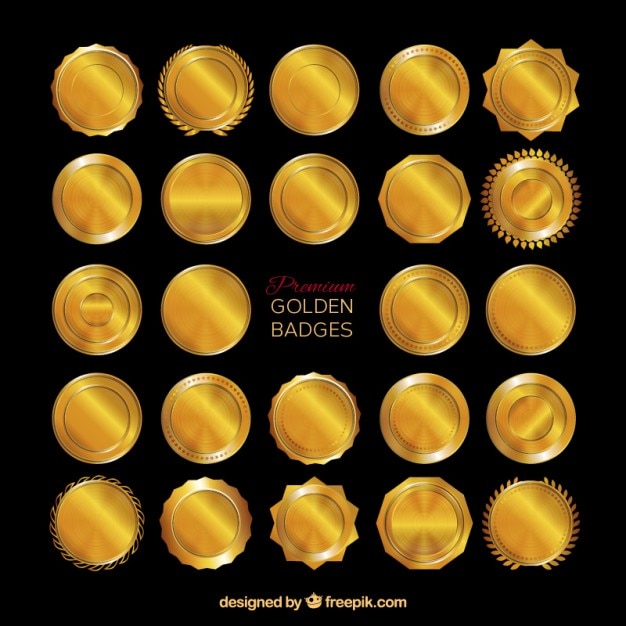 Premium golden badges