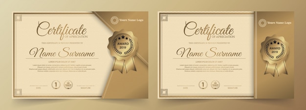 Premium golden certificate template design