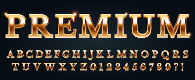 Vector premium golden font