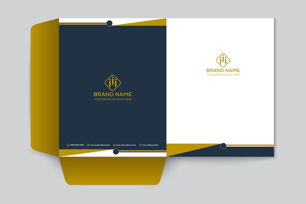 Premium golden presentation folder modern template