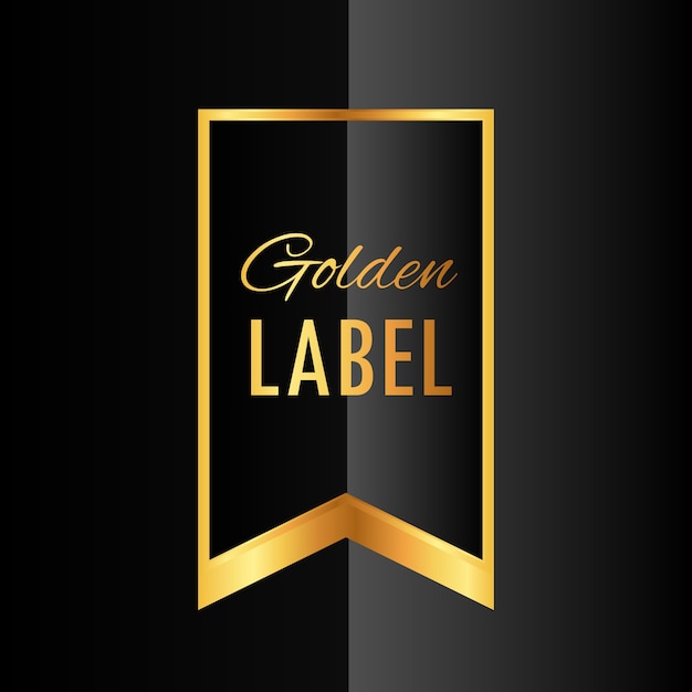 Vector premium golden ribbon label design