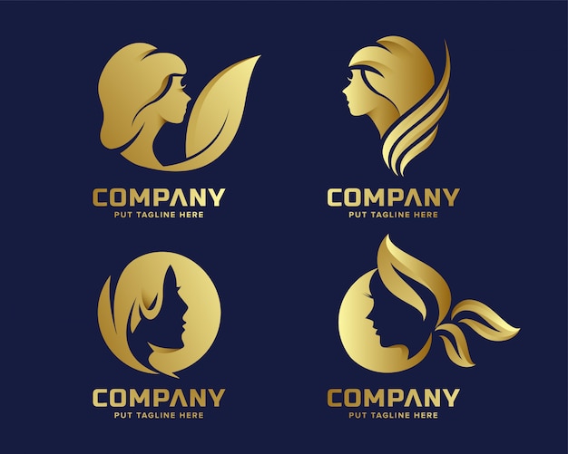 premium goud elegant schoonheid logo