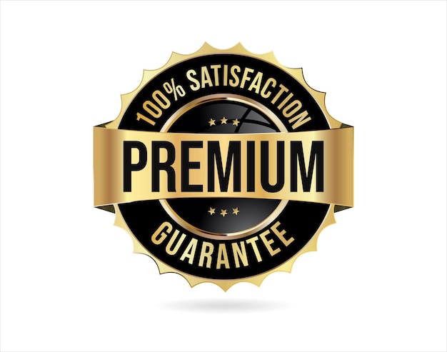 Vector premium gouden badge geïsoleerd op witte achtergrond vector illustratie