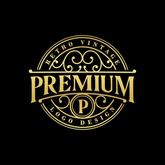 Vector premium gouden luxe logo sjabloon