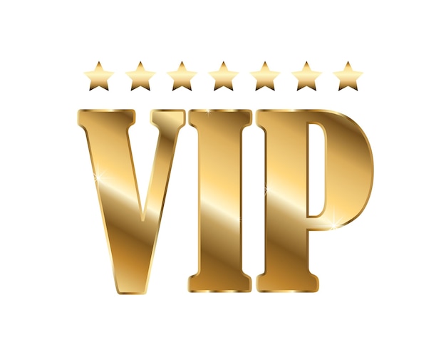 Vector premium gouden vip-icoon met gouden sterren