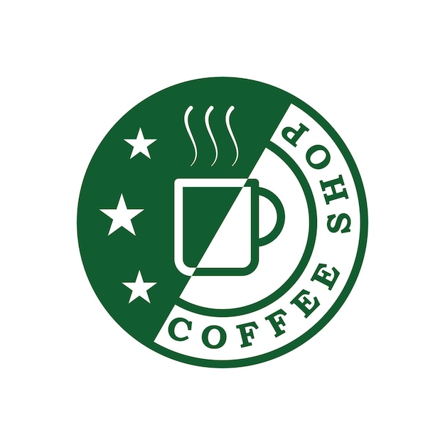 Premium groen koffie-logo