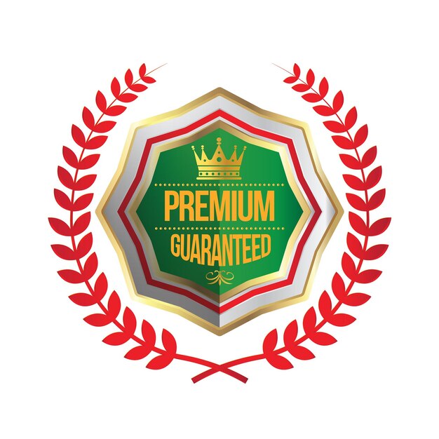 Vector premium guaranteed badge in illustrator