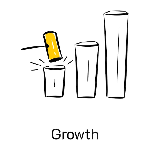 Icona di crescita disegnata a mano premium