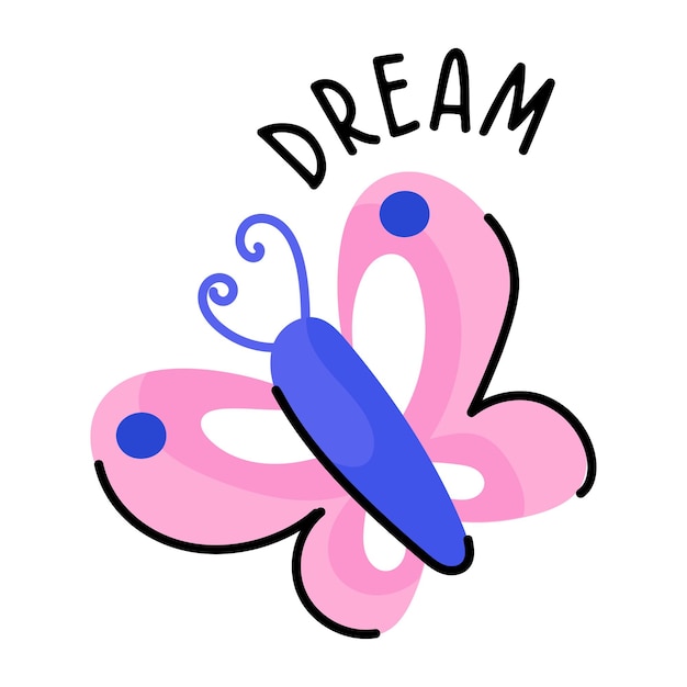 Premium hand drawn sticker of dream