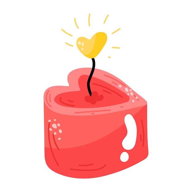 Premium hand drawn sticker of valentine candle