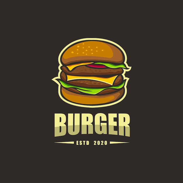 Премиум рукописный шаблон логотипа burger