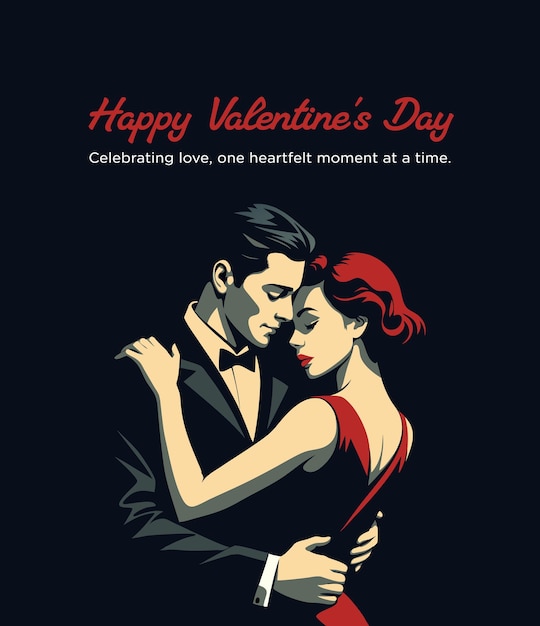 Premium Happy Valentines Day Vector Illustration Template for Romantic Designs