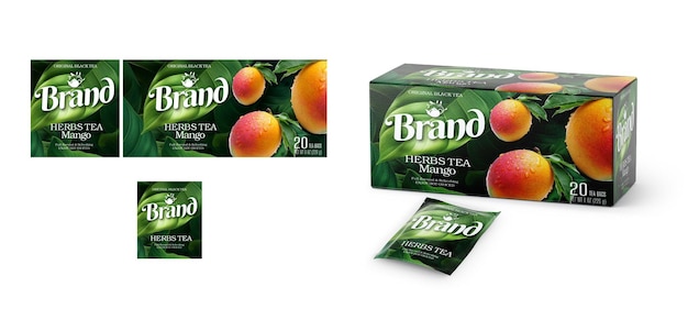 Дизайн этикетки упаковки Premium Herbal Tea