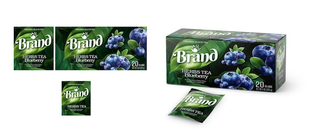 Дизайн этикетки упаковки Premium Herbal Tea