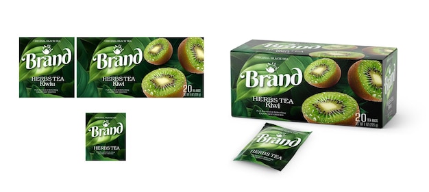 Дизайн этикетки упаковки Premium Herbal Tea