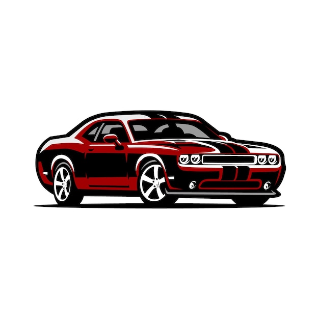 Premium High performance muscle car vector isolated American coupe