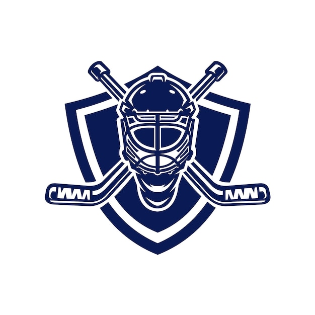 Premium IJshockey Helm Logo Illustratie Vector
