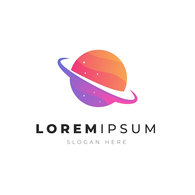 Premium illustration of colorful abstract planet space logo