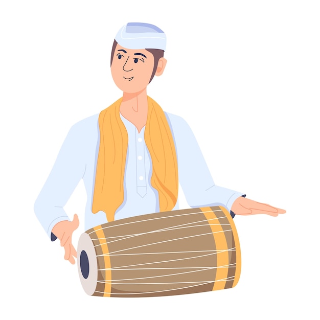 Premium illustration of indian drummer