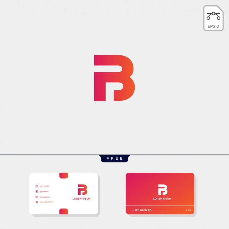 Vector premium initial b, bb, 13, 3, or eb outline creative logo template, business card 