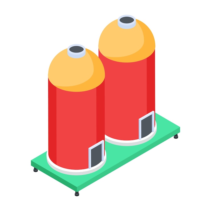 Vector premium isometric icon of silos