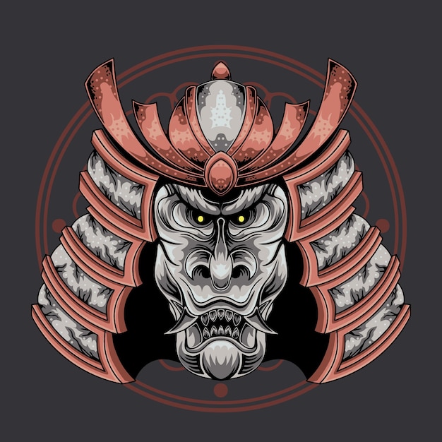 Premium Japanse Samurai vector illustratie tshirt ontwerp