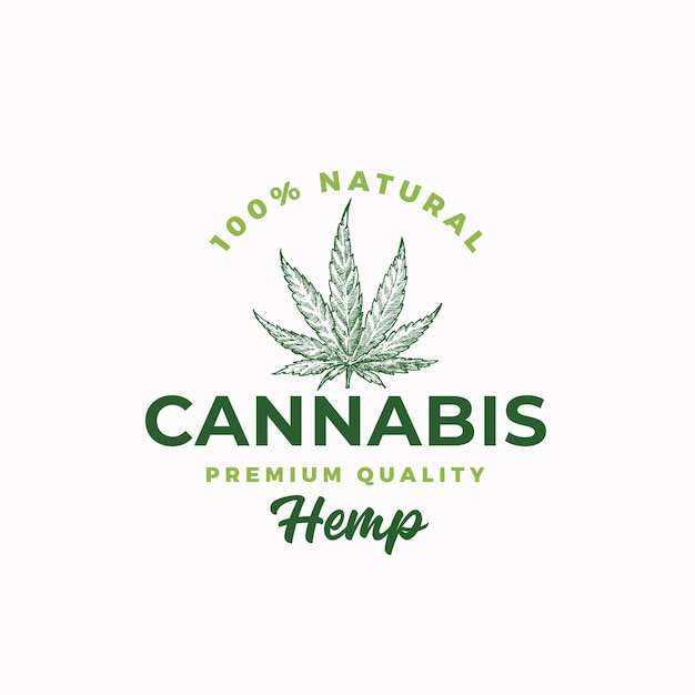 Premium kwaliteit hennep. cannabis abstract teken, symbool of logo sjabloon.